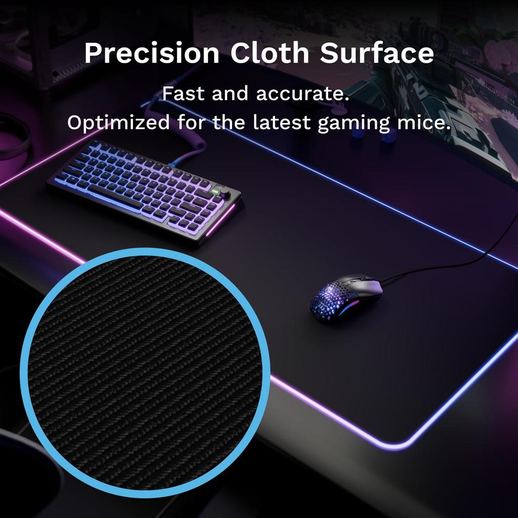 Glorious Mouse Pad 2 GLED XXL Black RGB Lighting Cloth Gaming Mouse Pad X MS0774 (915 460mm) GLO-MP2-GLED-XXL-B