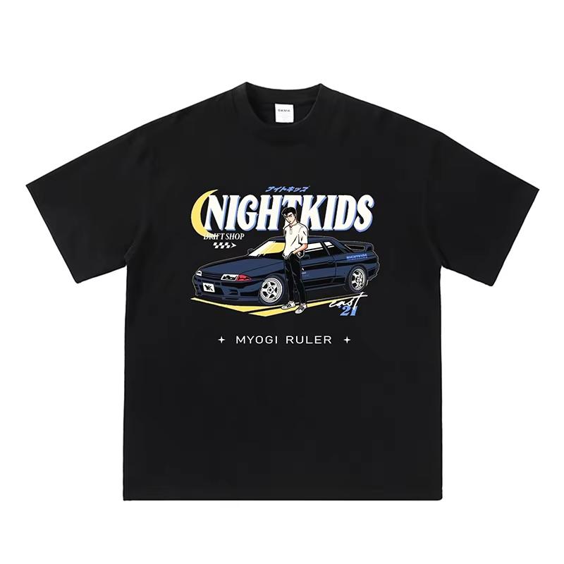 

New INITIAL D racing print T-shirt for Summer and autumn 2025 loose and trendy short-sleeved cotton couple s top 4XL