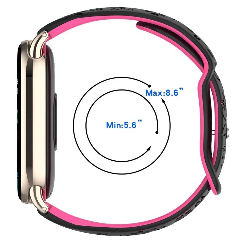 Blomgraverat Armband För Xiaomi Mi Band 9 8 Silikon Smart Armband Andningsbart Armband Armbandsband8 Band9 Bältesaccessoarer