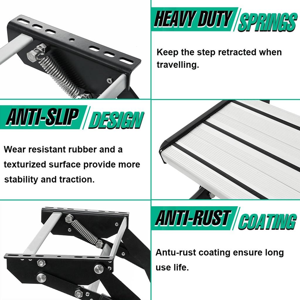 Aluminium Steel Manual Caravan RV Camper Motorhome High-strength Carbon Steel New Single/Double Pull Out Step