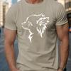 Chihuahua Hund Umriss Grafikdruck Herren Baumwolle T-Shirt Lässig Rundhals Kurzarm T-Shirt