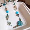 Choker Necklace Vintage Beaded with Colorful Stones Friendly To Stone