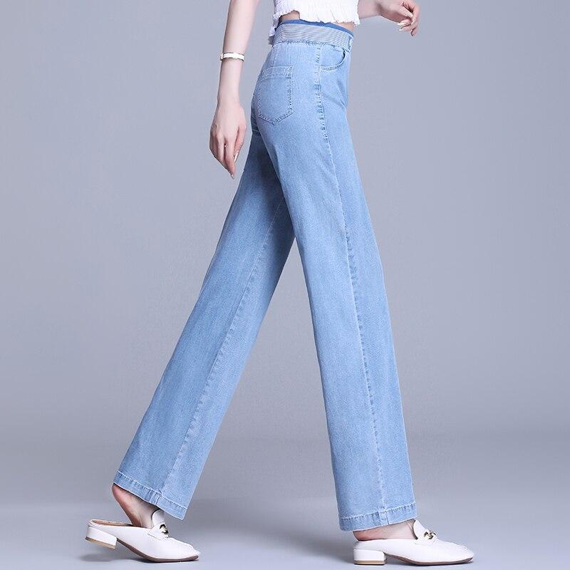 Straight Style Wide Leg Tencel Jeans 