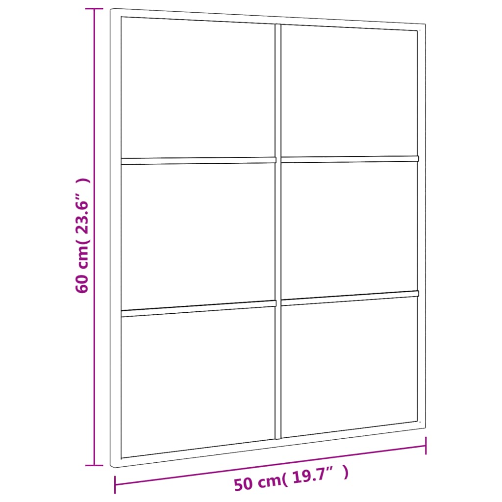 Wall Mirror Black 50x60 cm Rectangular Iron