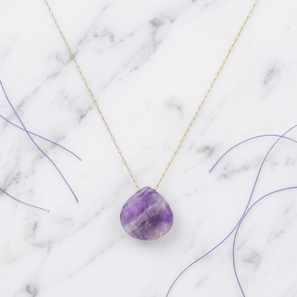 Minimalist Stone Necklace Stainless Steel Collarbone Chain Waterdrop Pendant Necklace Party