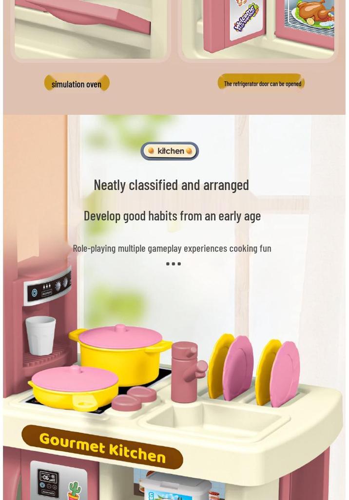 Kids' Mini Kitchen Play Set: Cooking Stove & Table for Girls