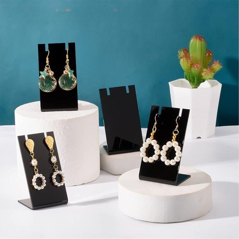 8.5x4.4x3.5cm Acrylic L-shaped Earring Display Stand Jewelry Storage Rack Necklace Pendant Prop Display Racks Jewelry Store Dedicated Display Board