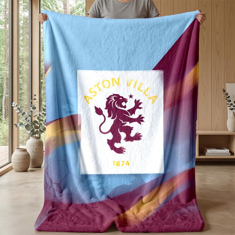 Aston Villa Football Soft Flannel Fleece Blanket Lightweight Cozy Warm Throw Blanket For Sofa Bed Home Decor