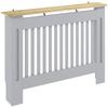 Slatted Radiator Cover Painted Cabinet With Line Grill Design 112L X 19W X 81H Cm Grey