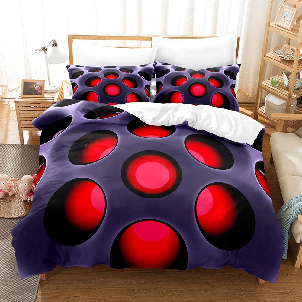 3D Digital Printing Three-Piece Bedding Hole Quilt Cover