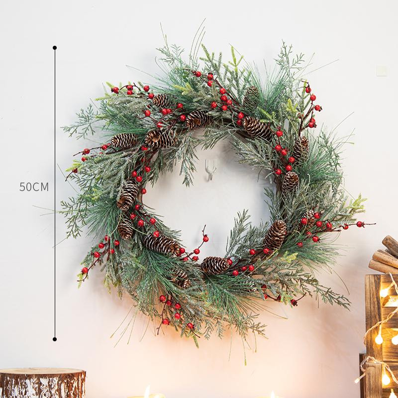 Artificial Christmas vine hanging flowers for wall decoration rattan fake plants leaves garland romantic wedding home decoration