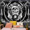 Lifeella Skull Tapestry, Gothic Horror Moon Skeleton Mystic Dark Tapestries for Bedroom Grunge Wall Hanging Black and White 36 X 48 Inch