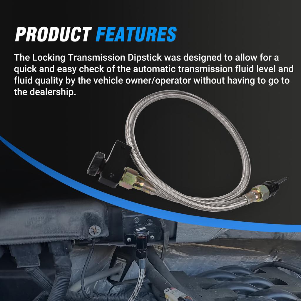 22200 Transmission Dipstick Tube Tool Aluminum Braided Automatic Transmission Locking Dipstick for Ford F-150 10R80 6R80 4R75E