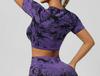 Tie-Dye Yoga Set: Beautiful Back Sports Bra & High-Waist Peach Lift Leggings
