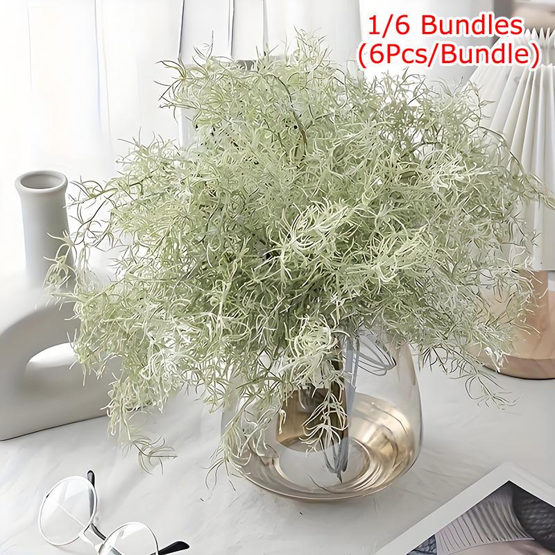 1/6 Bundles Vase Filler Christmas PVC Bohemian Artificial Pampas Grass Bouquet Elegant Floral Arrangement Weddings
