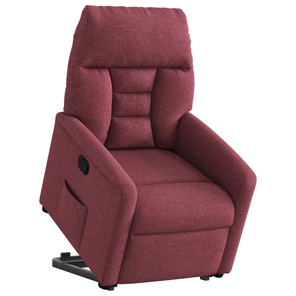 Recliner Chair with Rising Function Burgundy Fabric