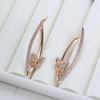 Golden Color V Hoop Earrings Women Wedding Butterfly Drop Earrings Jewelry