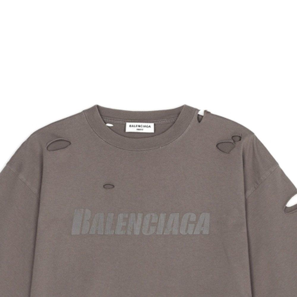 Balenciaga Opotřebované tričko s grafikou 'Taupe' 651795TKVB80718