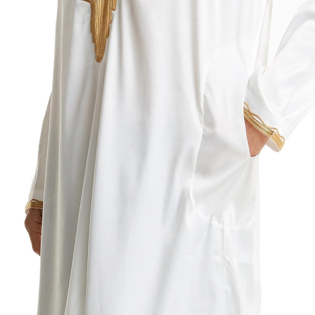 Embroidered Stand-Up Collar Robe, Model TH819