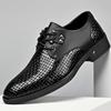 Gentleman Summer New Men's Black White Breathable Knit Pattern Oxford Shoes Designer Formal Wedding Dress Homecoming Footwear