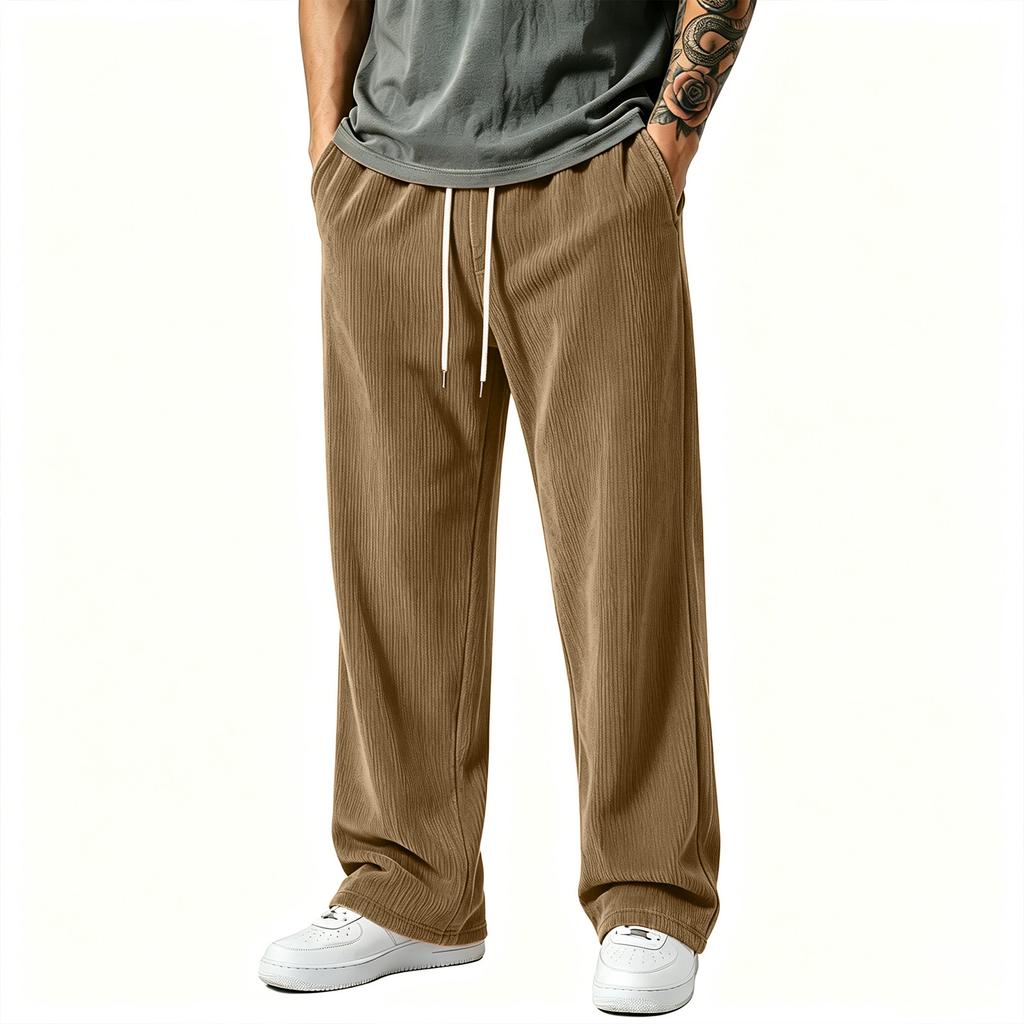Men's Corduroy Pants Loose Fit Wide Leg Casual Comfortable for Everyday Wear