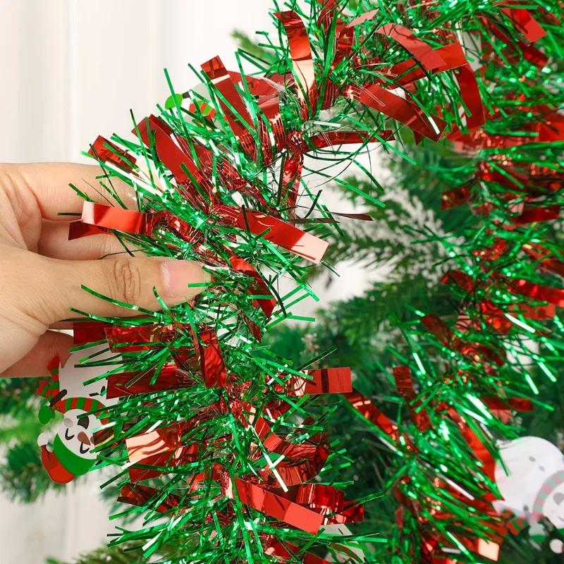 2/20M Christmas Color Ribbons Garland DIY Xmas Tree Wrapping Ribbons Snowman Bear Cane Garland Strips New Year Party Decoration