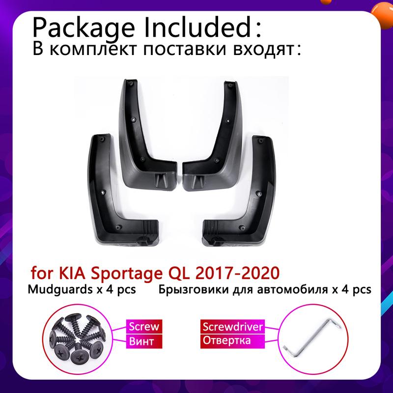 4 Pcs Car Mud Flaps For Kia Sportage 2017 2018  QL Mudflaps Splash Guards Mud Flap Mudguards Fender Front Rear Accessories