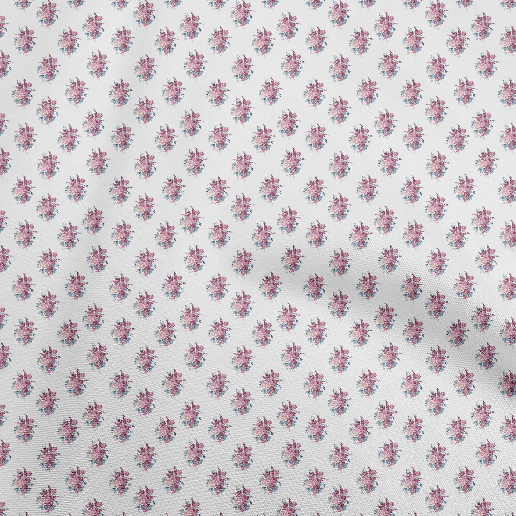 

OneOone Cotton Flex Blue Fabric Floral Quilting Materials Print Швейна тканина у дворі 40 дюймів 42 Inch Wide - Viscose Chiffon білий