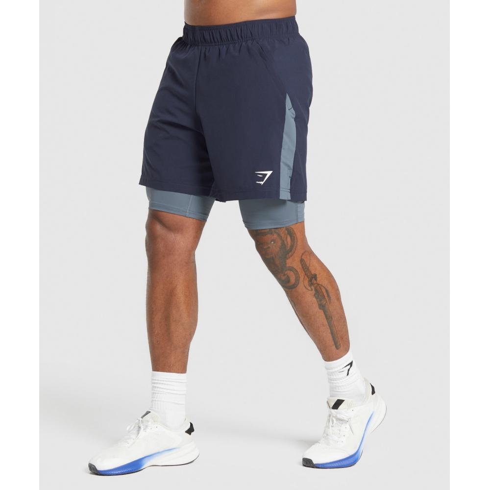 

Gymshark Sport 7 2 In 1 Shorts Heavy Blue Iron Blue A2c4m Ucy1 M