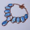 Natural Owyhee Blue Opal Copper Mother Gift Electroformed Chain Necklace Jewelry V-83