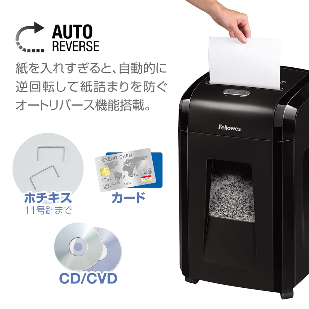 Fellows Shredder for Home Micro Ideell for behandling av konfidensiell lang 30 minutters kontinuerlig bruk Svart bruk, elektrisk, 8-arks makuleringsmaskin, kuttet,