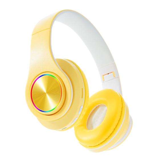 Wireless Headphones with RGB Breathing Light Stable Connection Low Latency Noise Reduction Deep Bass Bluetooth-compatible Over-Ear Headphones