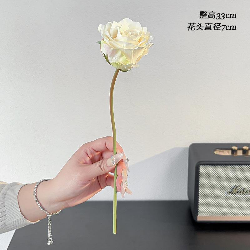

33cm Single Branch Aios Rose Simulation Flower Bridal Handheld Flower Home Decoration Birthday Festival Table Flower Wholesale 5pcs білий