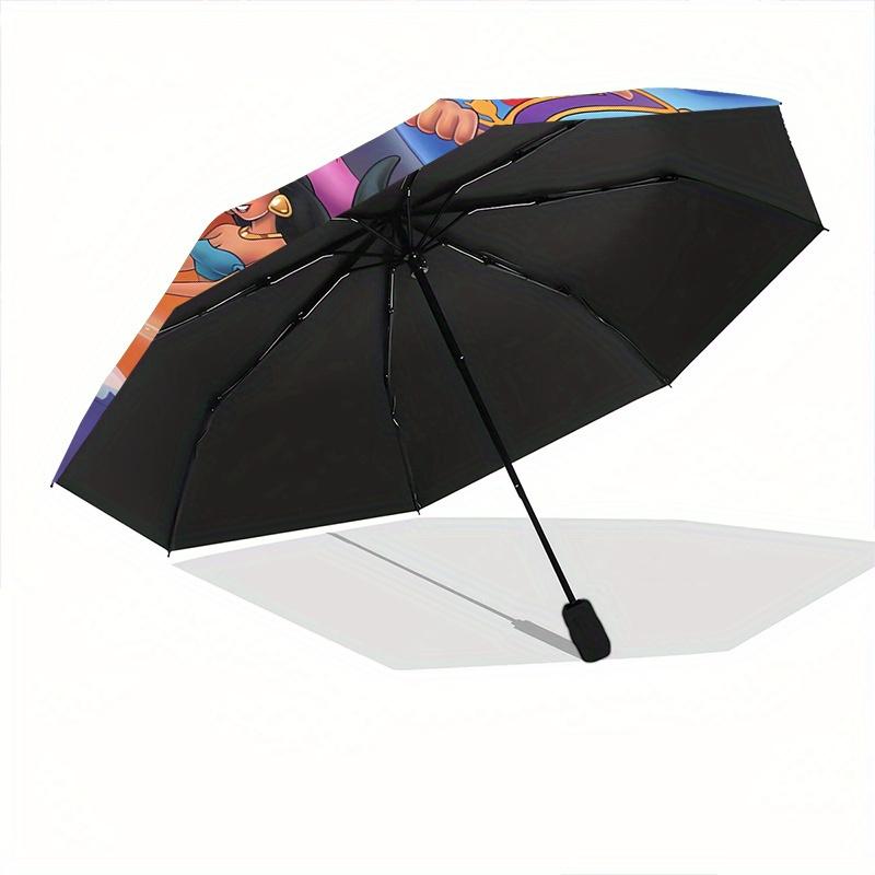 Aladdin Automatic Folding Umbrella - 3 Folding Design, Vivid Cartoon Pattern, Suitable for Outdoor Activities, A Gift for Fans In All Season
