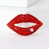 Fashion Lip Enamel Zircon Brooch, Anti-exposure Pin for Women, Metal Button To Fix Clothes, Wedding Party Gift