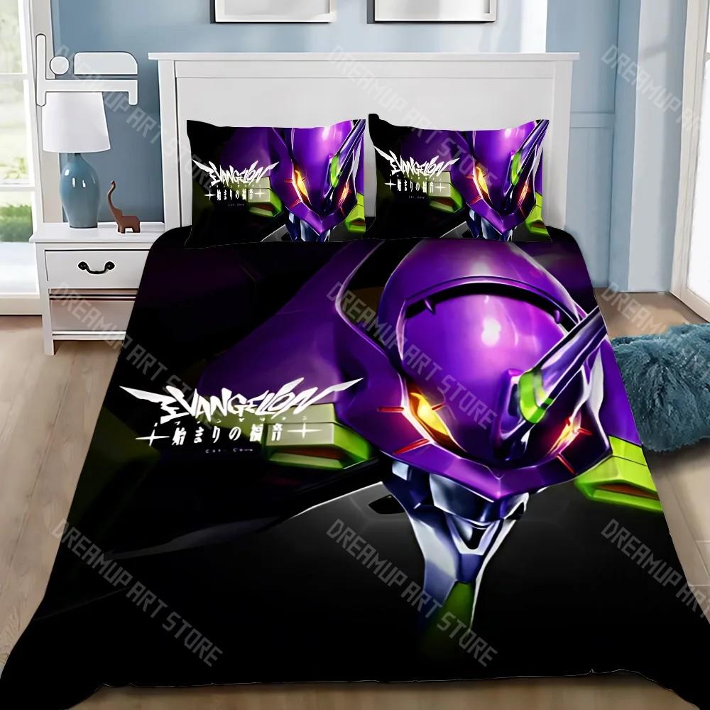3D Print Anime E-evangelion V-eva A-genesis Duvet Cover Pillowcase Bedding Set Adult Boy Girl Bedroom Decoration Children Single