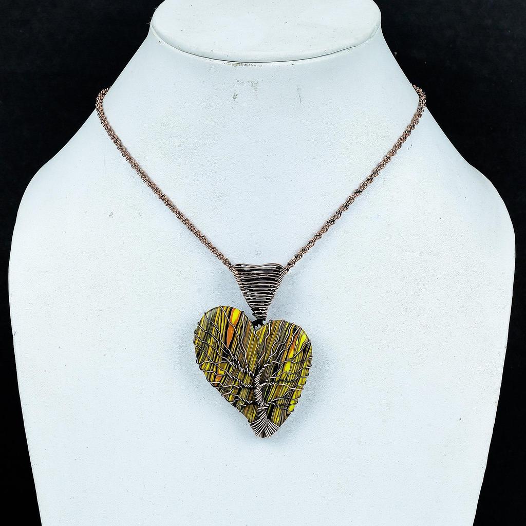 Mosac Ballon Jaspis Hänge, Ädelsten 999 Koppartråd Insvept Smyckeshänge, Handgjort Smycke Födelsesten Hänge, Gåva Till Honom