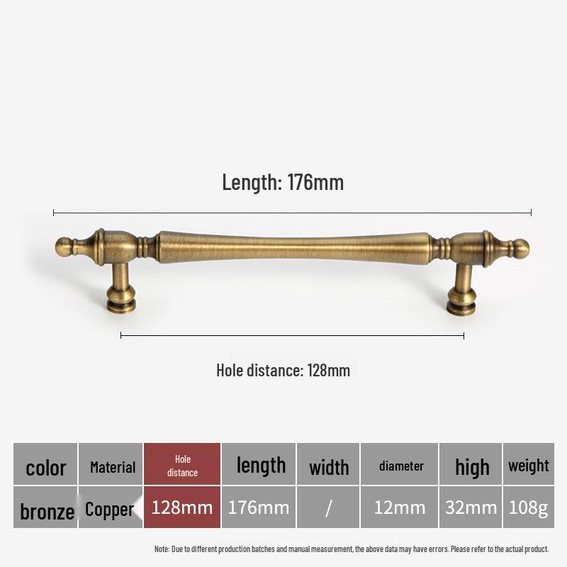 American Brass Retro Wardrobe Handle In Antique Bronze for Cabinets and Drawers