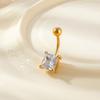 Geometric Navel Piercing Stainless Steel Body Jewelry Elegant Curved Barbell  Daily Wear