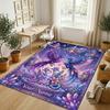 Dragon Phoenix Theme Crystal Velvet Rug Personalized Custom Name Text Soft Floor Mat Home Decor