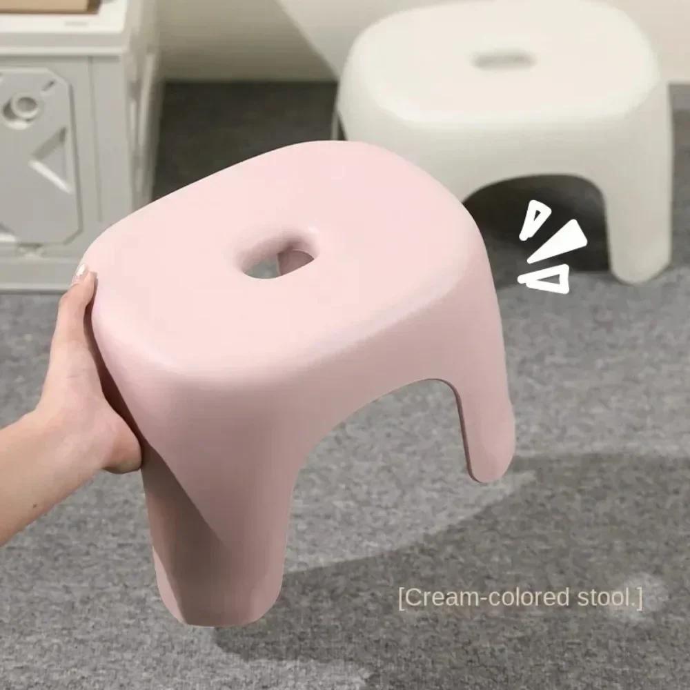 Plastic Small Stool Stackable Thick Stool Household Plastic Multifunctional Portable Bathroom Stool