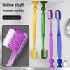 Hollow Shaft Toothbrush with Suction Cup Base - Deep Clean Ultra-Fine Bristles for Adults