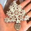 Christmas Friendship Charm Gift Metal Hanging Snowflake/Star/Round/Snowman Shaped Decoration with Blessing Inscription Love for Friend Family