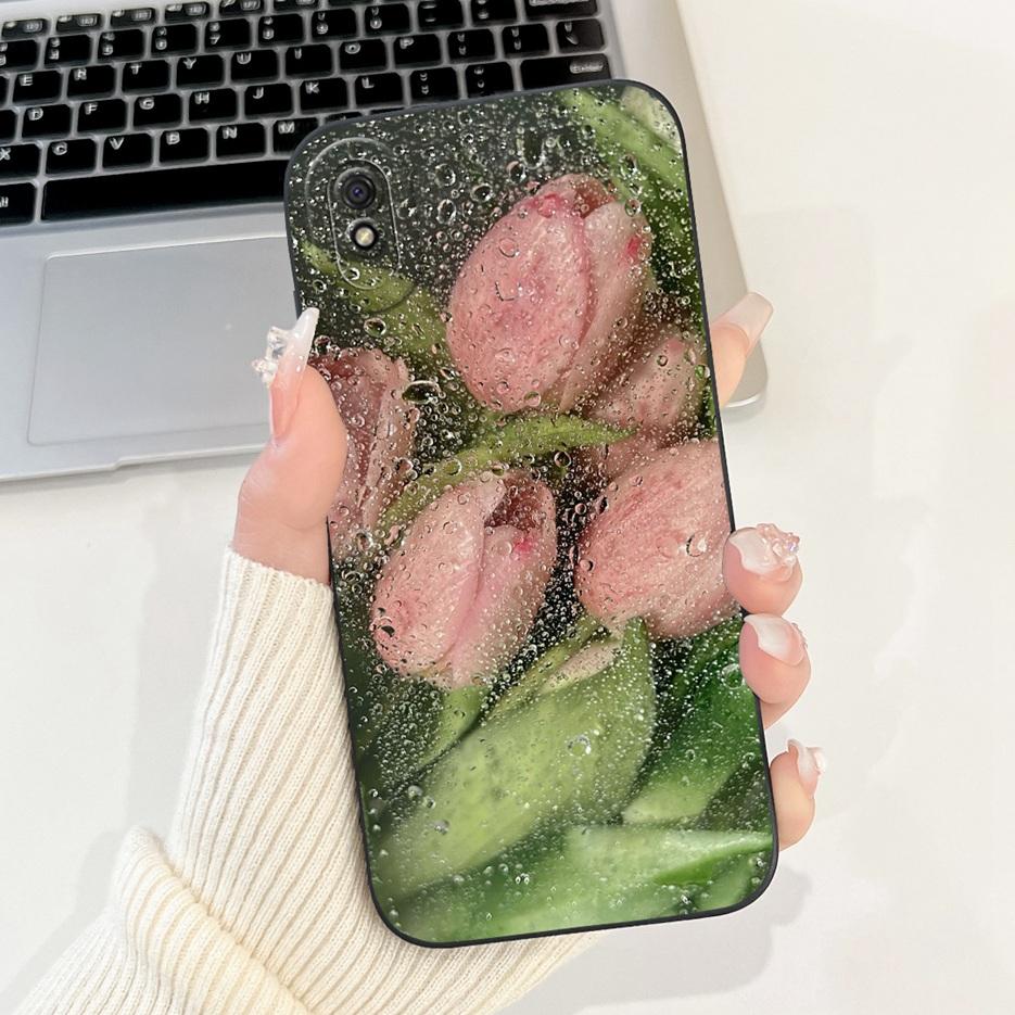 For Xiaomi Redmi 9A Case Luxury Flowers Candy Painted Cover 6.53'' Soft Silicone Phone Case For Redmi 9AT 9A Redmi9A Fundas Capa