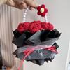 Handmade Crocheted Flower Basket Rose Sunflower Flowers Bouquet Couples Valentine'S Day Mother'S Day Teacher'S Day Gifts