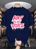 Drip Graffiti Letter Graphic Unisexs Crew Neck T Shirt Art Is My Voice Artist Slogan Print Short Sleeve Casual Cotton Daily Street