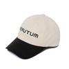 VERUTUM Front Logo Two Tone Bio Washing Cap Ivory Black Hw Bc009b