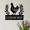 Unique Single Piece Customizable Metal Sign Personalized Chicken Silhouette Wall Art Themed Decor Home Yard