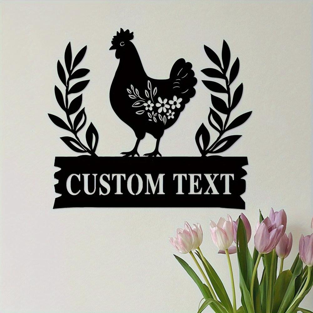 Unique Single Piece Customizable Metal Sign Personalized Chicken Silhouette Wall Art Themed Decor Home Yard