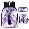 New Cartoon Super Moon Blade Three Piece Backpack Set for Primary and Secondary School Students